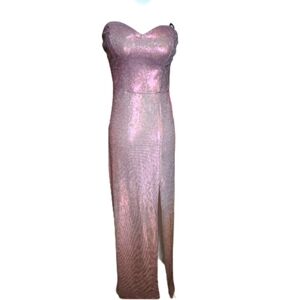 NWT Pink Metallic Sweetheart Strapless Dress Size 3/4 Spring Dress